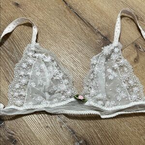 For Love And Lemons Floral Lace Bralette in White